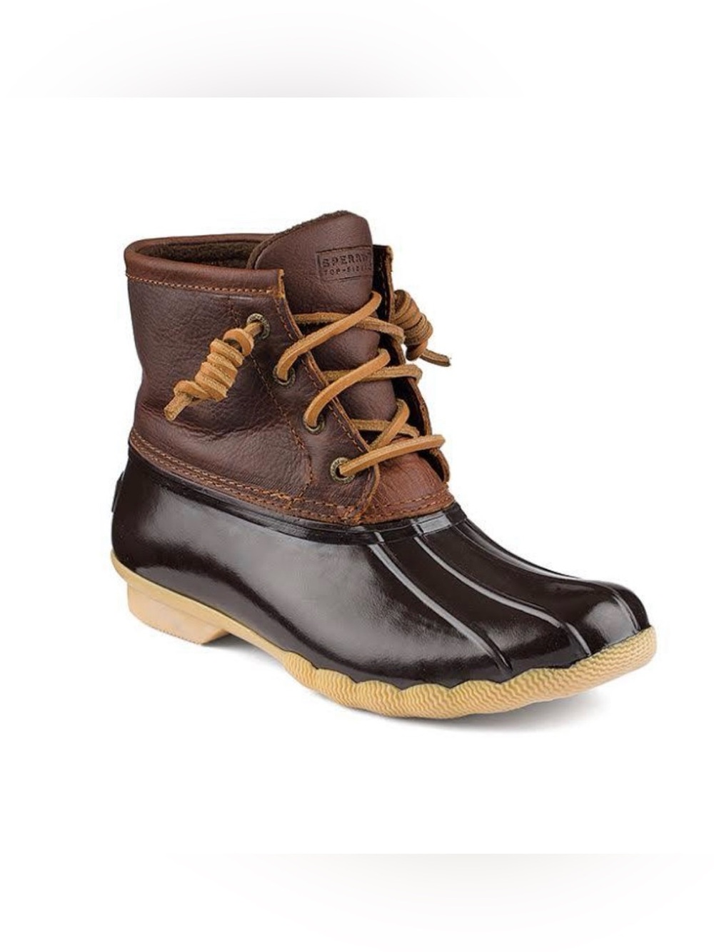 Women’s SPERRY Saltwater Brown Leather Waterproof Duck Boots | Size: 9 - Picture 11 of 11